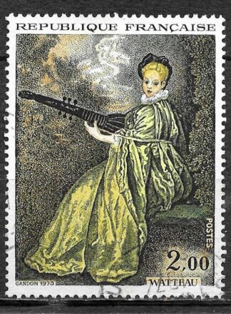 Jean-Antoine Watteau - Jeune femme jouant du théorbe dite "la finette de Jean-Antoine Watteau vers 1717